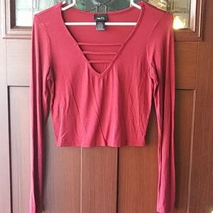 Maroon Crop Top